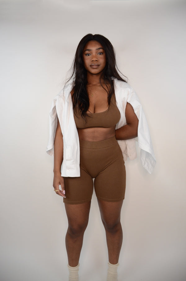 The Ribbed Knit Biker Shorts