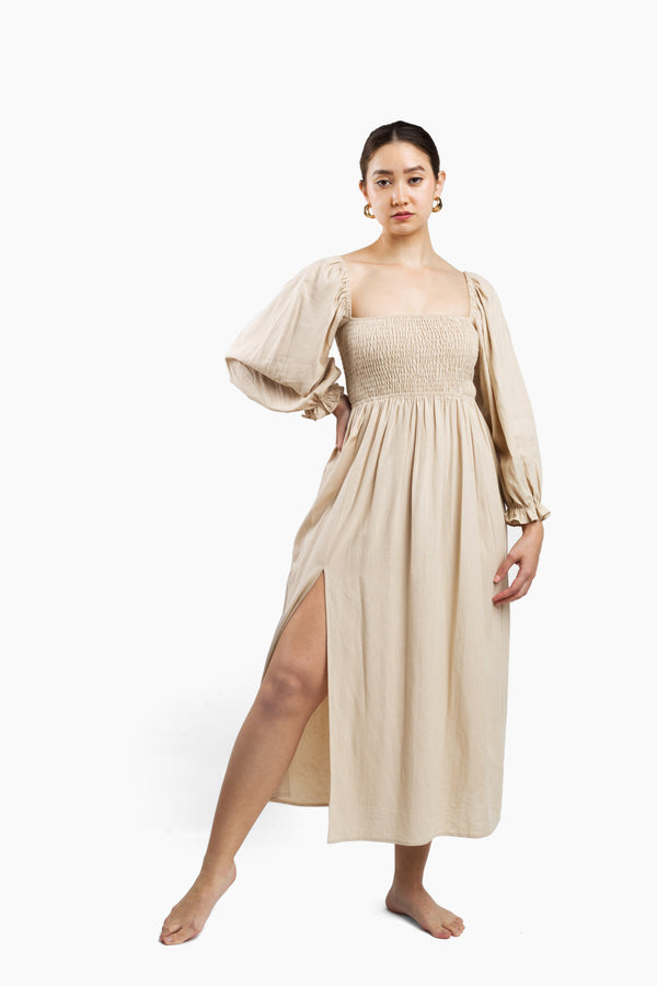The Puff Sleeve Linen Dress