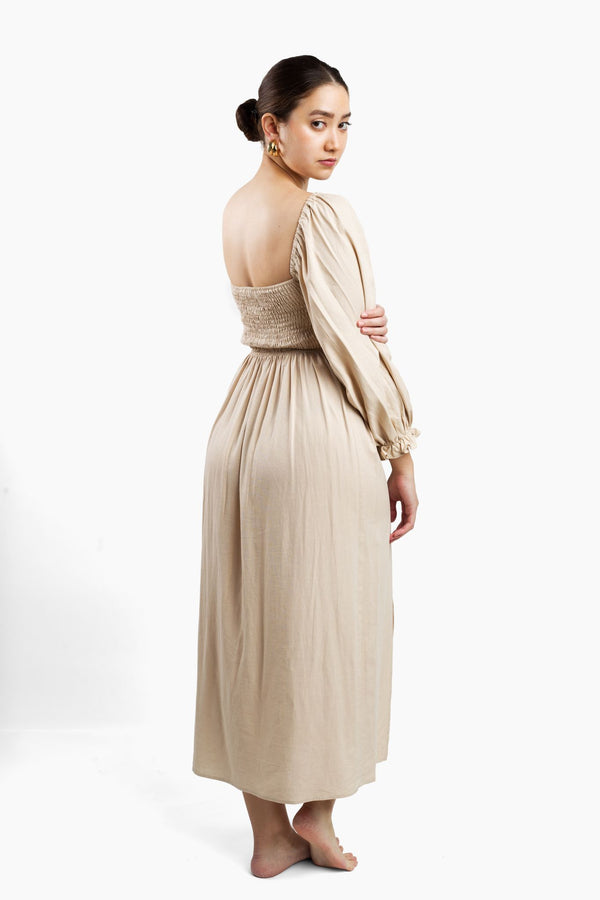 The Puff Sleeve Linen Dress